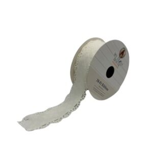 *NEW* My Texas House scalloped edge Easter ribbon white